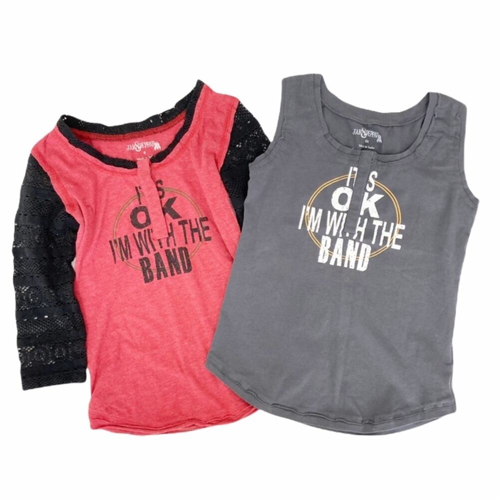 Jak & Peppar It's okay I'm With The Band Shirts Lot of 2 Sz 6/6X
